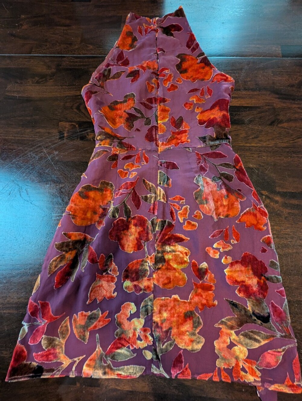 Amanda Uprichard Selah Dress, Sorrel Burnout, Women's XS, Plum/Orange - Picture 7 of 10